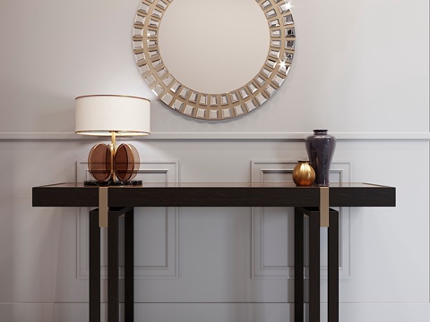  首尔边柜+布达佩斯台灯+M10094镜子3d模型 