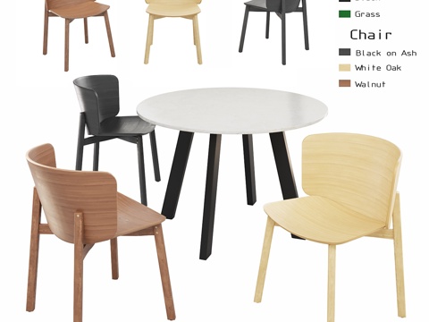  蓝点餐桌套装13d模型 