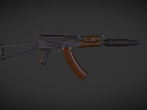  AK74U突击改装型3d模型 