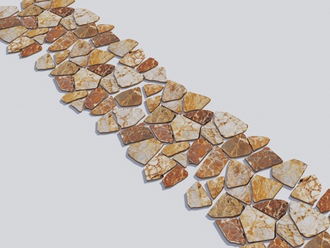  碎拼园路 公园道路 片岩 汀步 铺装 碎拼铺装 片岩碎拼 现su模型 