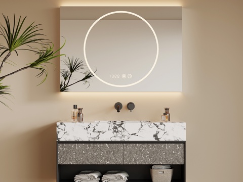 现代意式浴室柜su模型