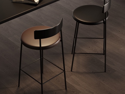 现代意式吧椅 吧凳su模型