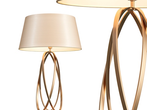  黄铜台灯3d模型 