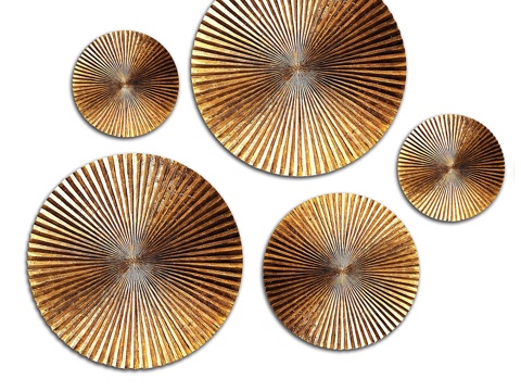  阿波罗中型圆形金饰壁饰3d模型 