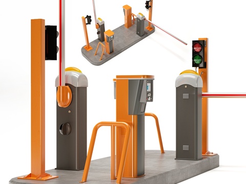  检查站屏障3d模型 