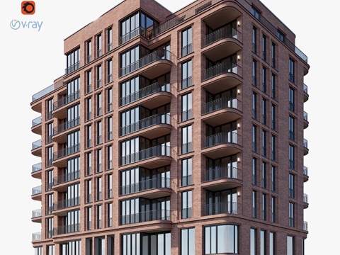  砖砌房屋3d模型 