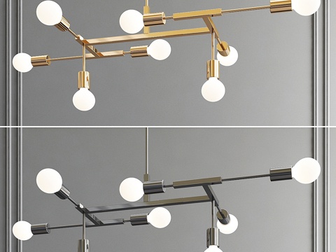  YOKA现代金属吊灯3d模型 