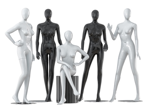  五款无面女性人体模型系列 293d模型 