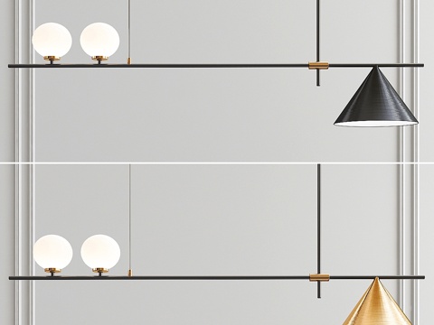  北欧风格极简吊灯3d模型 