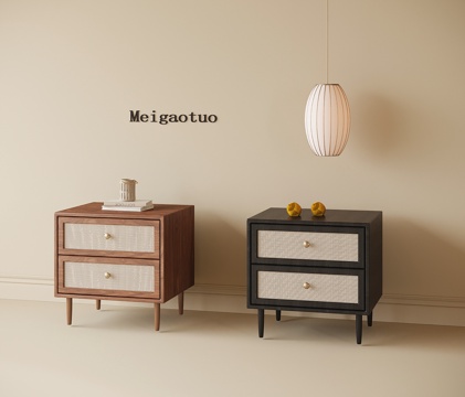  现代床头柜su模型 