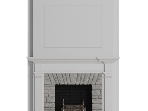  经典壁炉3d模型 