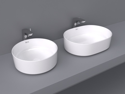  Inspira by Roca台盆式洗手盆50x37及37x3d模型 