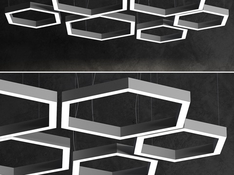  福斯特光六角吊灯3d模型 