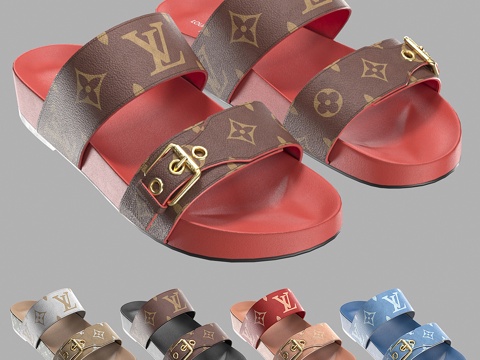  路易威登 LV 凉鞋 拖鞋3d模型 