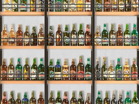  啤酒架。酒类3d模型 