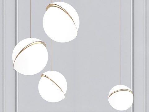  新月天花板李布鲁姆吊灯3d模型 