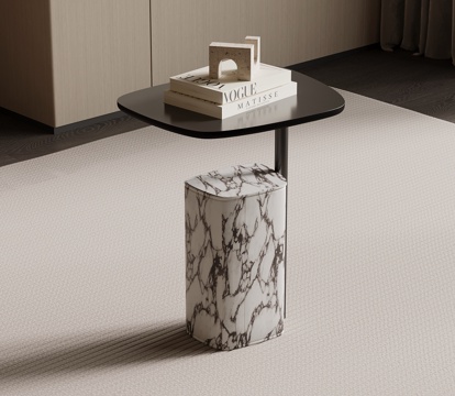  现代意式边几 大理石边几su模型 