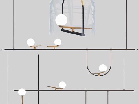  燕子吊灯3d模型 