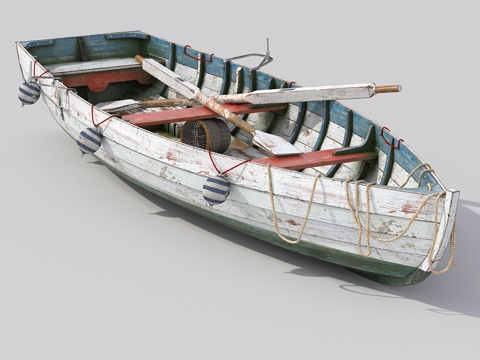  旧渔船3d模型 