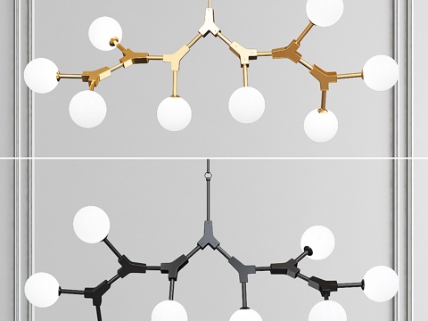  Lindsey现代枝形吊灯G4 LED款3d模型 