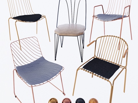  金属丝椅3d模型 