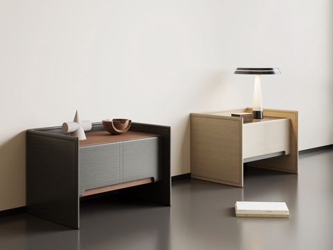 现代意式床头柜su模型