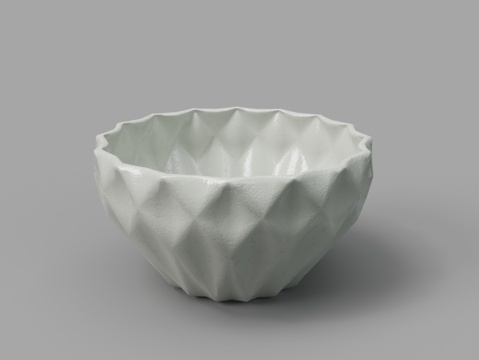  中式陶瓷器皿白瓷笔洗 烟灰缸3d模型 