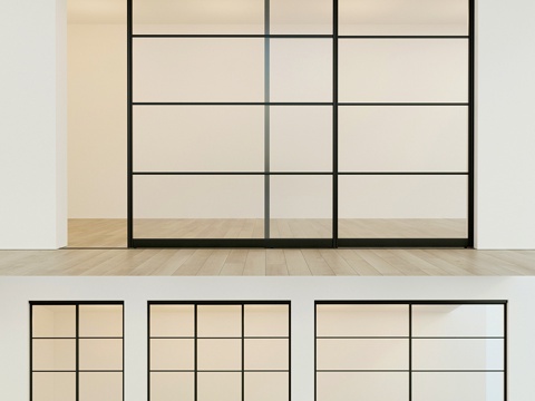  滑动隔断门73d模型 