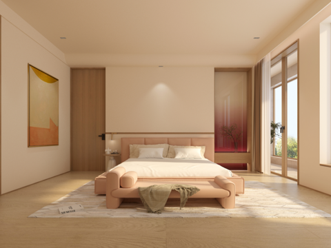  现代 女孩房 女儿房 公主房3d模型 