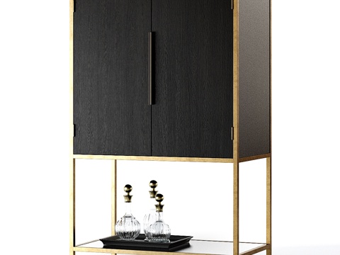  Crate and Barrel 牛津吧柜3d模型 