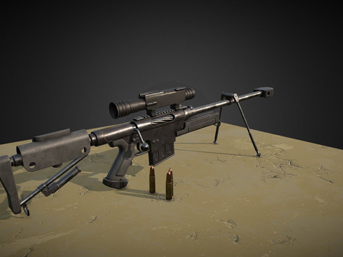  狙击枪23d模型 