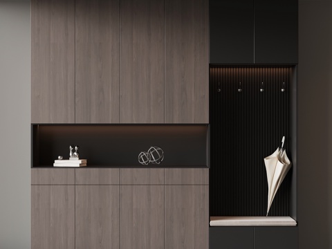 现代意式玄关柜 鞋柜su模型