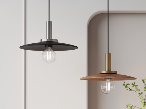 现代中古吊灯 小吊灯 鱼线吊灯su模型