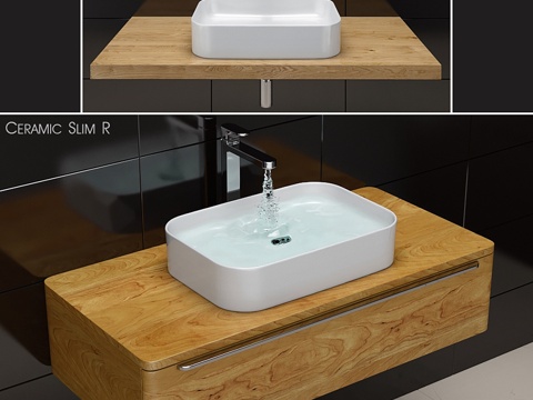  RAVAK陶瓷纤薄R系列洗手盆3d模型 