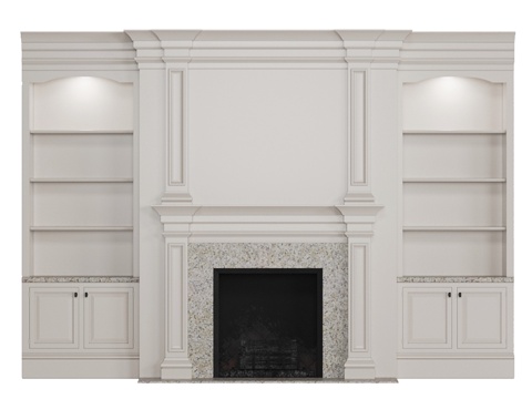  经典壁炉3d模型 