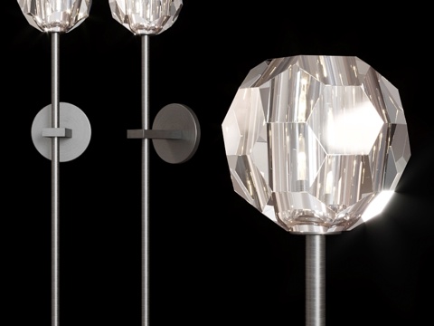  Restoration Hardware 水晶球大型单头吊灯3d模型 