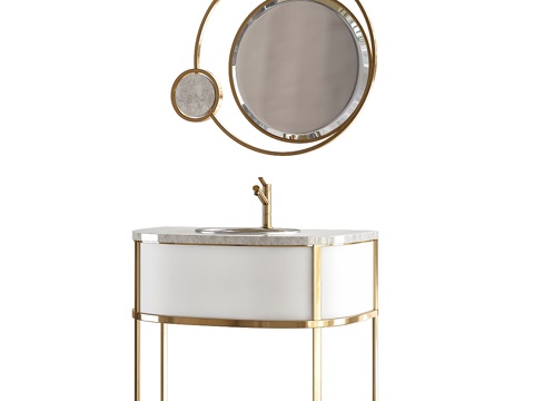  独特浴室梳妆台 炫酷梳妆台3d模型 