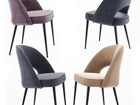  黄铜餐椅套装3d模型 