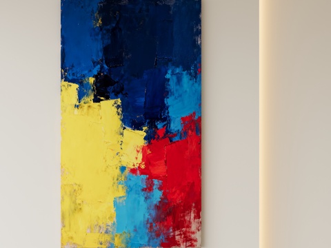  现代抽象油画装饰画su模型 