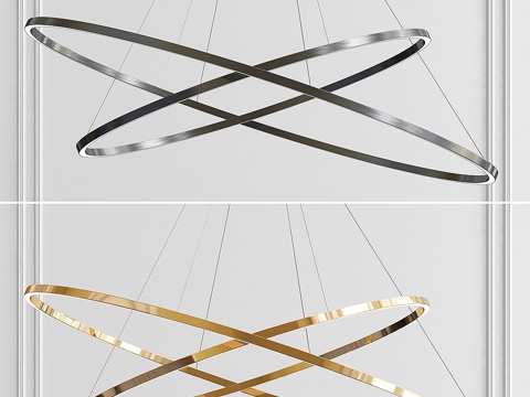  Ellisse双环巨型吊灯3d模型 