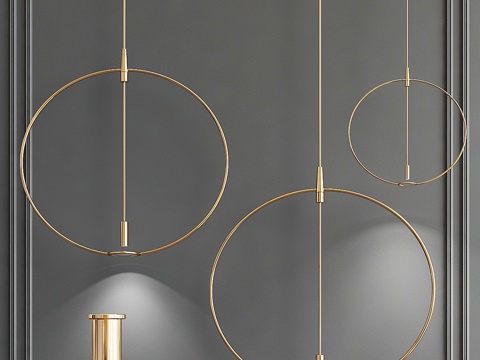  放大镜吊灯3d模型 