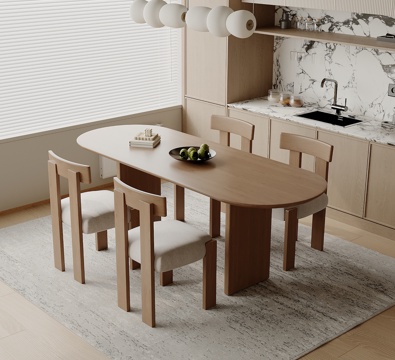  现代餐桌椅 餐椅 餐桌3d模型 