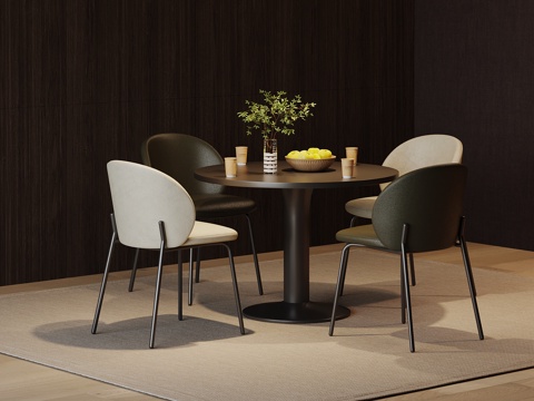 现代洽谈桌椅 休闲桌椅su模型