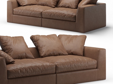  Meridiani品牌路易双人沙发3d模型 