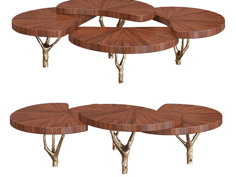  姜与杰格 百合咖啡桌3d模型 