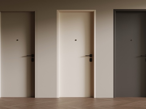 现代单开门 室内门su模型