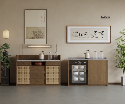  新中式餐边柜    宋氏餐边柜   现代饭店餐边柜3d模型 