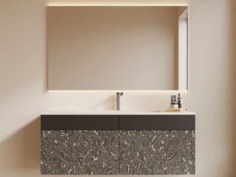 现代意式浴室柜su模型