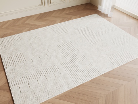 现代奶油地毯su模型