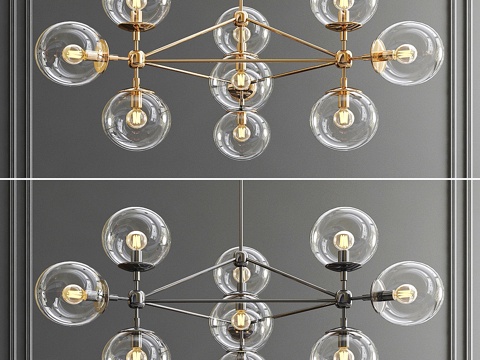  Modo 10 灯泡吊灯3d模型 